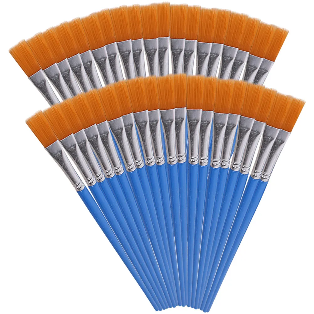 30Pcs Watercolor Nylon Painting Brush Kit Short Handle Paintbrush for Gouache Acrylic Oil Body Nail Face Art Craft Supplies