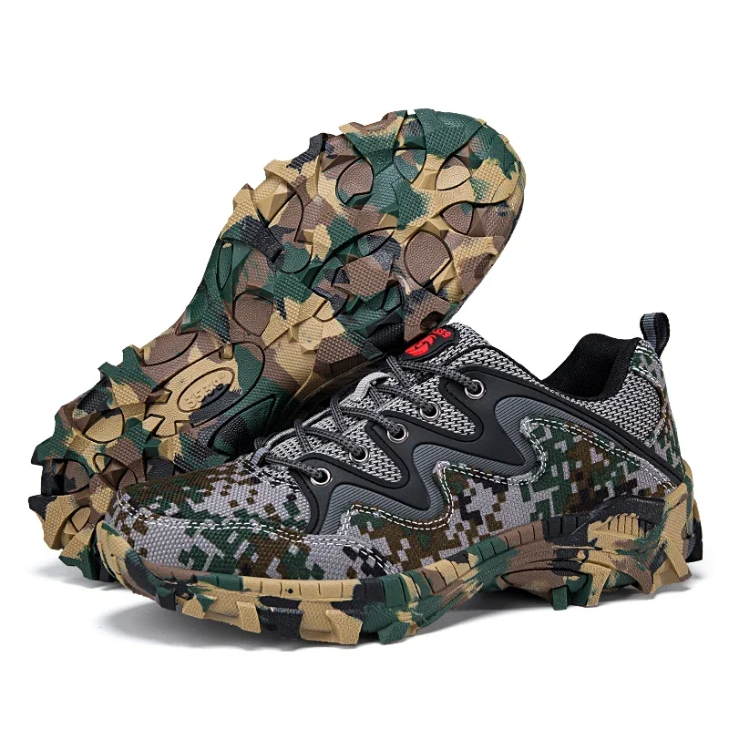 

Armys Tactical Militarys Camping Trail Woodland Climbing Mountain Hikeup Camo Camouflage Outdoor Trekking Hiking Shoes Men Women