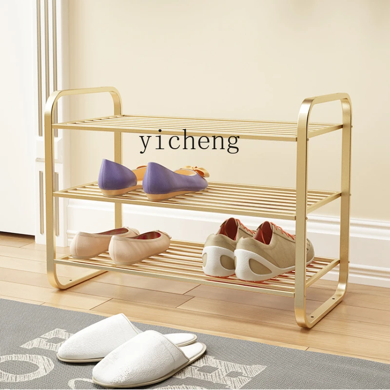 b11- wrought iron shoe rack can be stacked with simple gold ins household door small apartment shoe cabinet