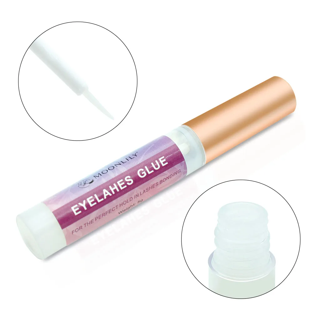 Moonlily 5ml Eyelashes Glue Adhesive Waterproof Quick Dry False Lash Glue Individual Makeup Fake Eyelashes Extension Cosmetic