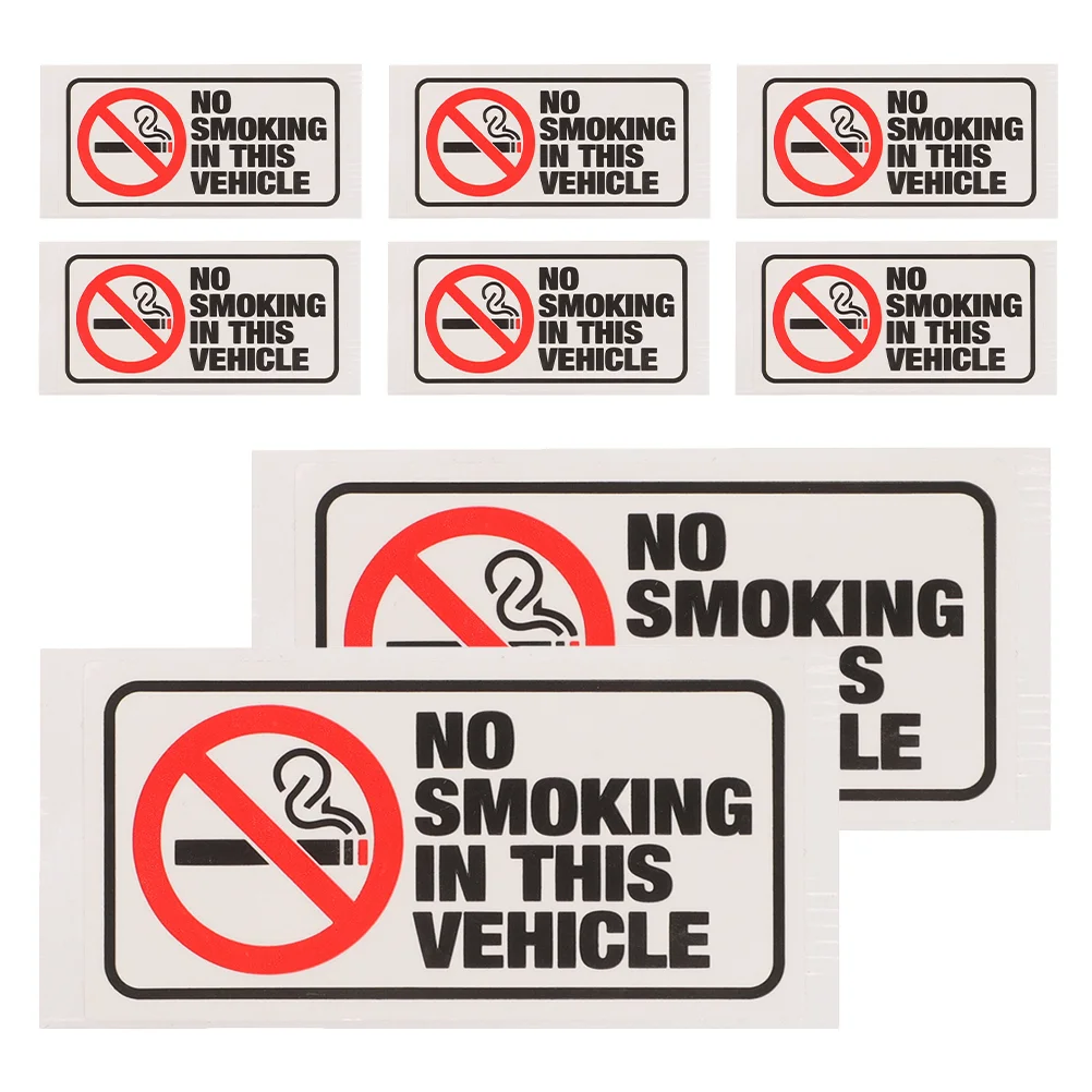 8 Pcsno Smoking Sticker Stickers Signs Car Window Decal Waterproof Wall Mounted Decals for Vehicles Wall-mounted