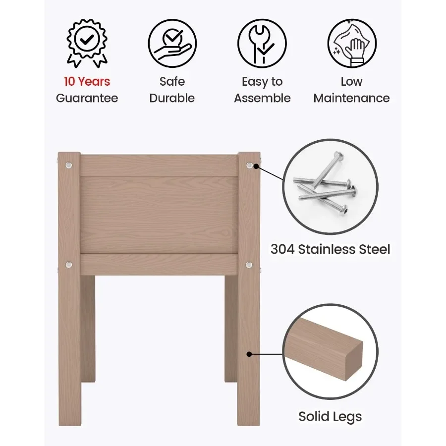 سرير حديقة صغير مرتفع HDPE صندوق زراعة مرتفع مع أرجل في الهواء الطلق زارع مناسب لجميع الأحوال الجوية أسرة مرتفعة للبذور عشب زهرة الخضار