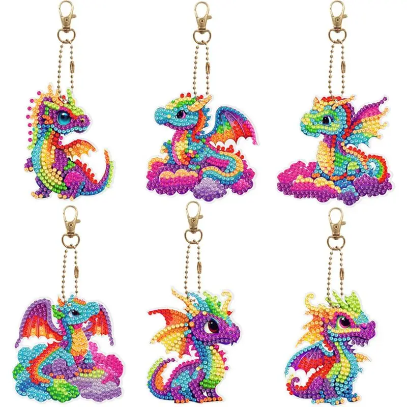 AUAU-Dragon-5D Schlüsselanhänger, Anhänger, Schlüsselanhänger, DIY-Ornament, DIY-Kunstset für Weihnachten, Valentinstag