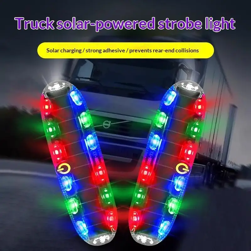 Solar Warning Light Car Rear Collision Prevention Free Breathing Light Motorcycl Electric Vehicle Bicycle LED Tail Flashing Ligh