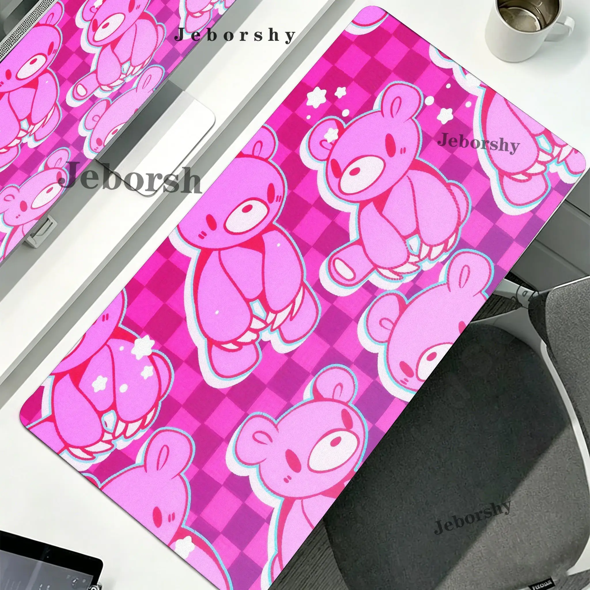 Cartoon G-gloomy Bear Large Gaming Mouse Pad,Anti-slip,Stitched Edges,Soft Rubber,Gaming Deskpad For Office Desk & Home Use