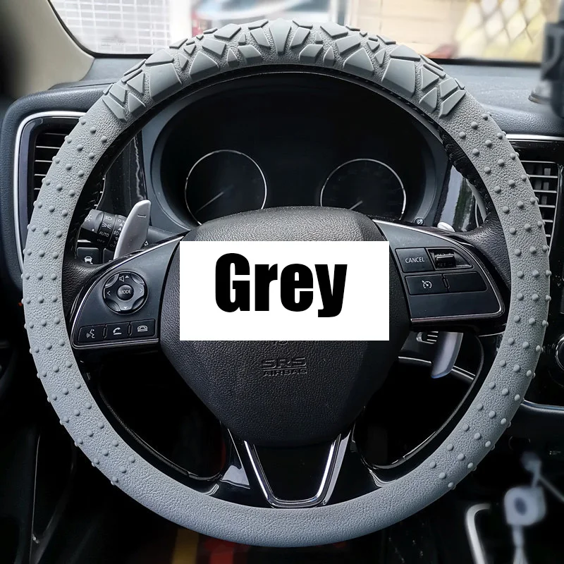 Silicone Car Steering Wheel Cover Universal Anti-slip Steer Protector Case Washable 38cm Car Interior Protector Covers