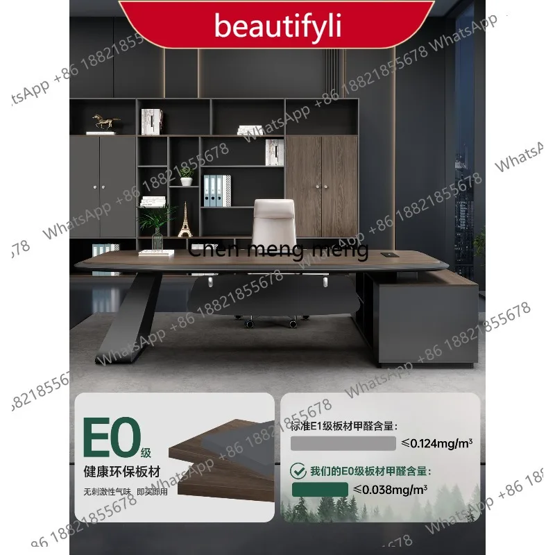 

01A Boss office desk and chair combination manager desk office set boss large class boss desk