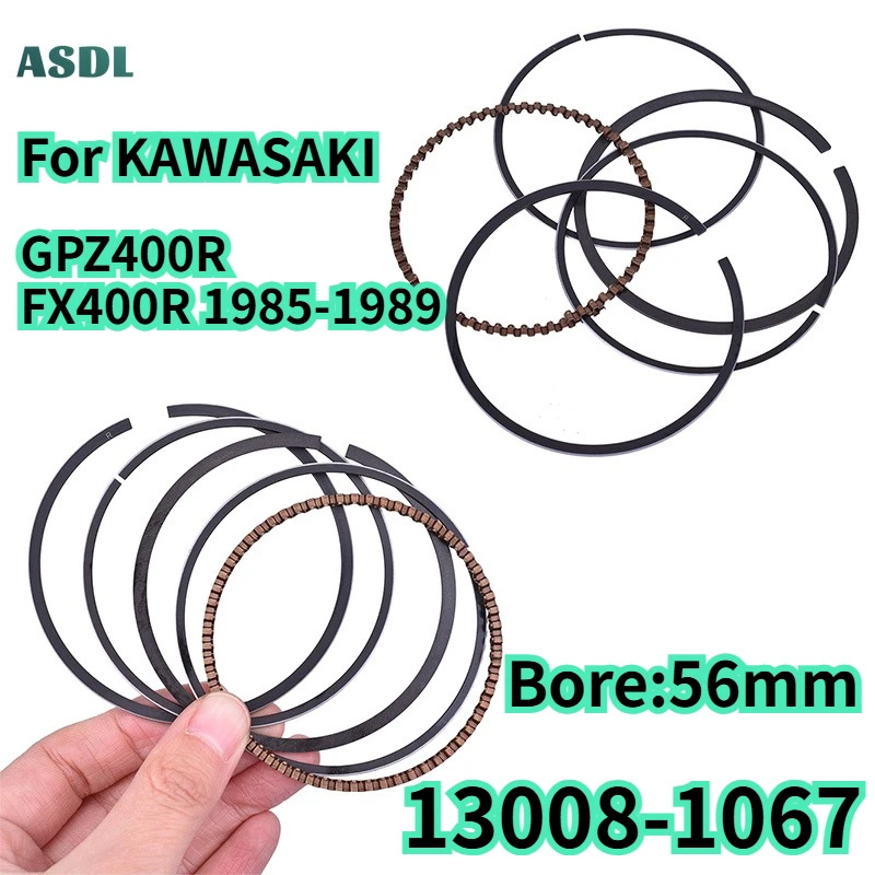 

13008-1067 STD 56mm Motorcycle Engine Spare Parts Piston Ring Kit For KAWASAKI FX400R 1985 1986 1987-1989 GPZ400R FX400 GPZ400