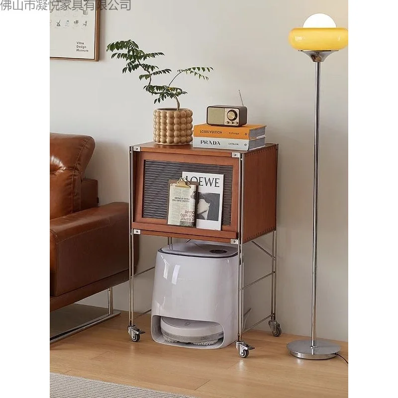 Sweeping Robot Shelf Mobile Shelf Living Room Bookcase Side Cabinet Housekeeping Storage Cabinet