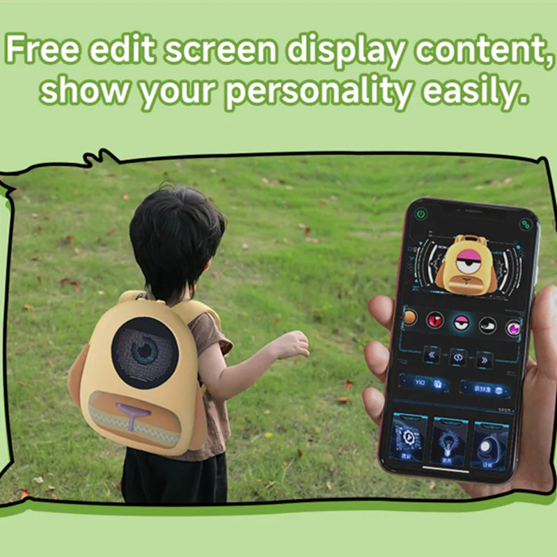 حقيبة ظهر ذكية LED للأطفال مقاومة للماء يمكنك صنعها بنفسك حقيبة أمان للرسوم المتحركة للأولاد والبنات والسفر في الهواء الطلق وإكسسوارات الدراجات النارية حقيبة مدرسية