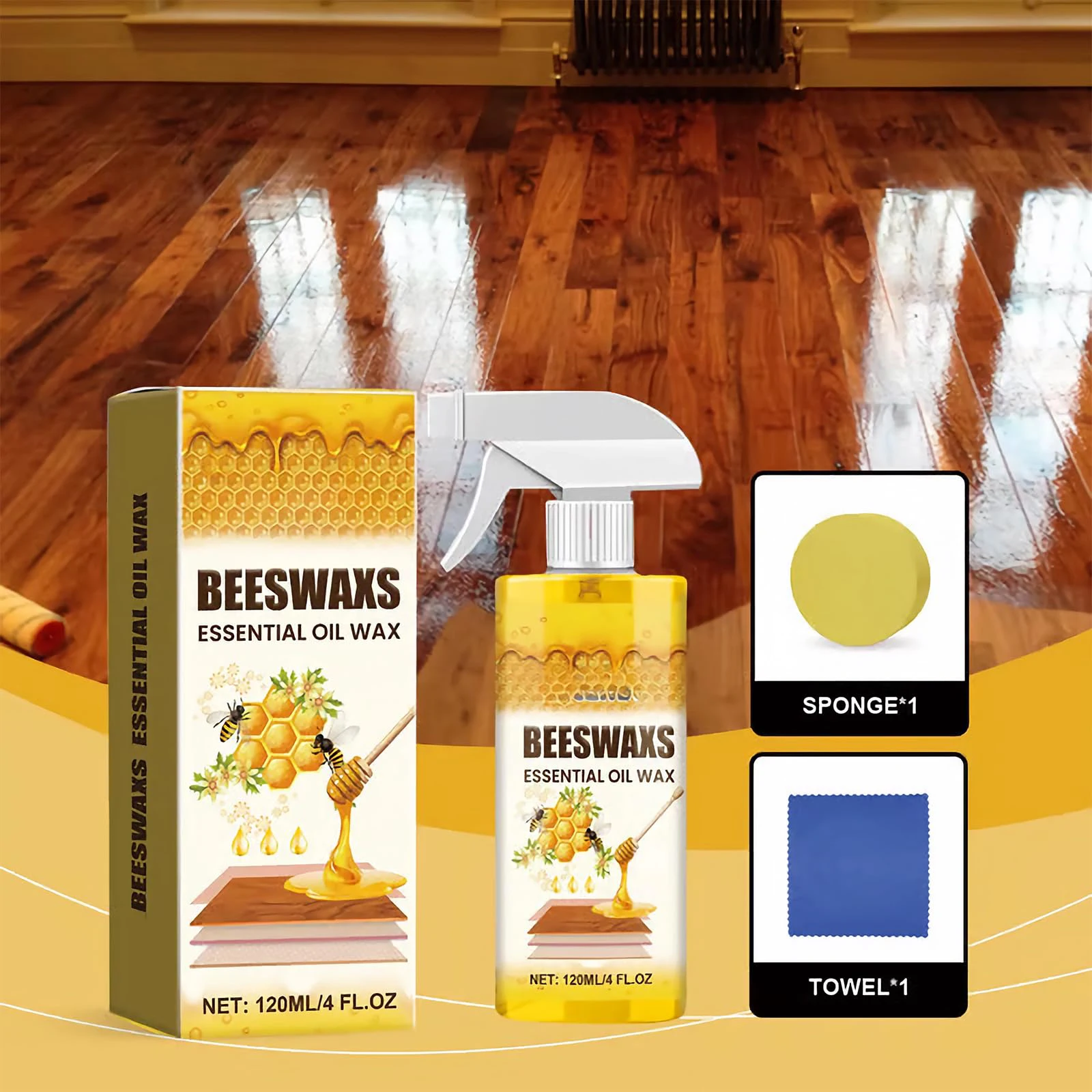 Furniture Polish Beewax Spray Scratch Wear Repair Natural Beeswax Care Spray Restorer Suitable for Wooden Floors and Furniture