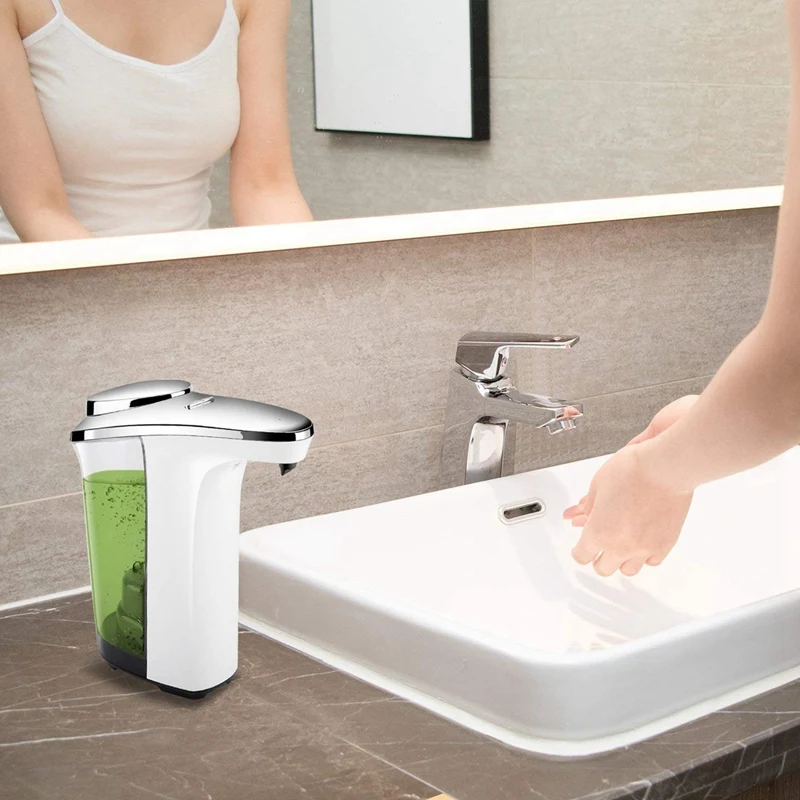 Automatic Soap Dispenser Compact Sensor Pump Adjustable Soap Dispensing Volume Control Battery Operated 17Oz/500Ml For Kitchen,