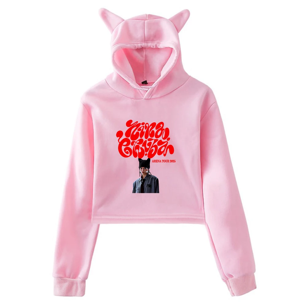 

GF Nina Chuba Arena Tour 2025 Hoodie Cat Ears Hooded Sweatshirts Long Sleeve Crop Top Women's Clothes