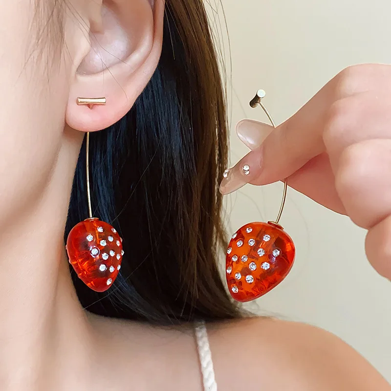 Modne kolczyki z żywicy Crystal Sweet Girl Hurtownia dla kobiet Prezenty świąteczne — zdjęcie 3