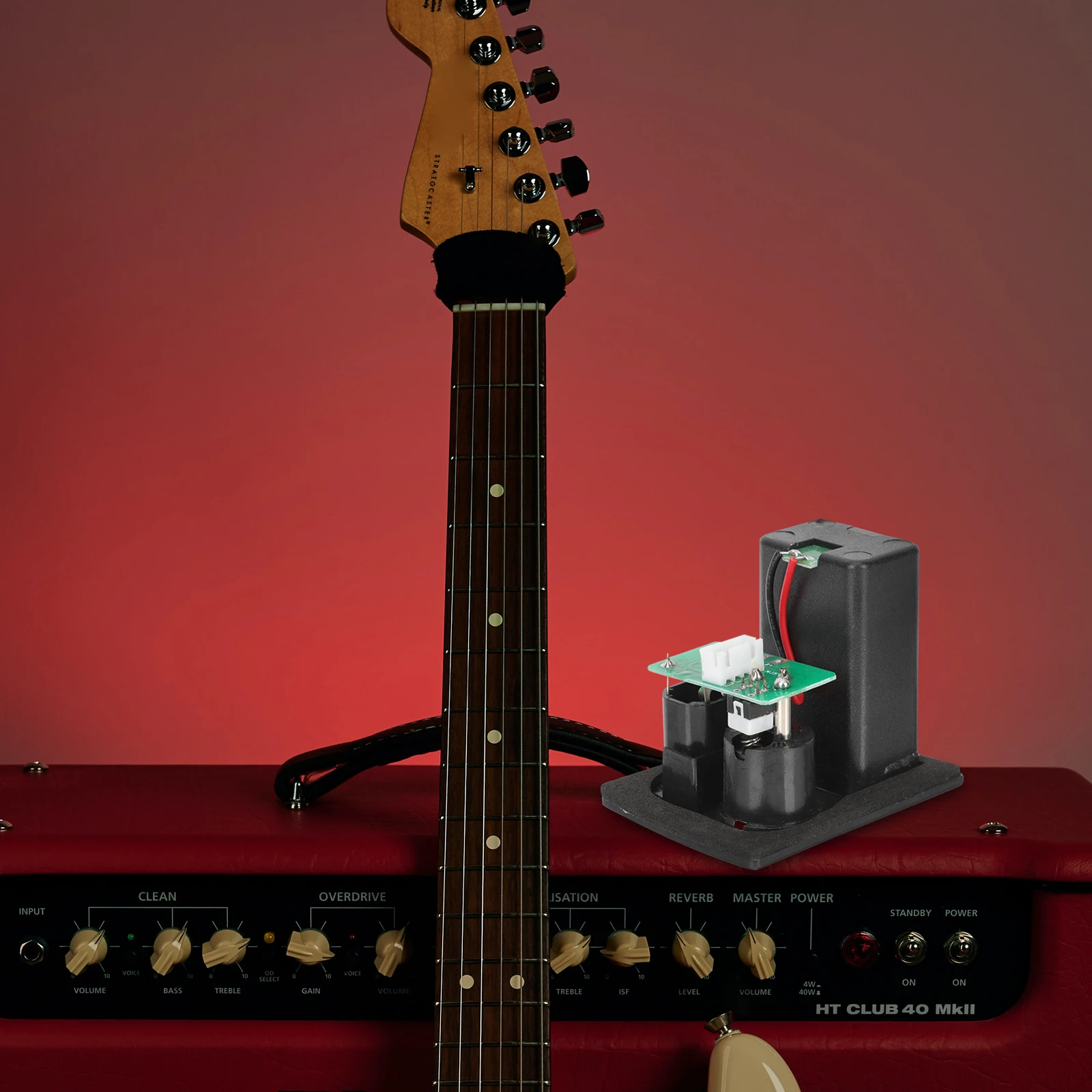 

9V Box For Guitar Bass Active Pickup Replacement Durable Plastic Open Light Practical Guitar Pickup