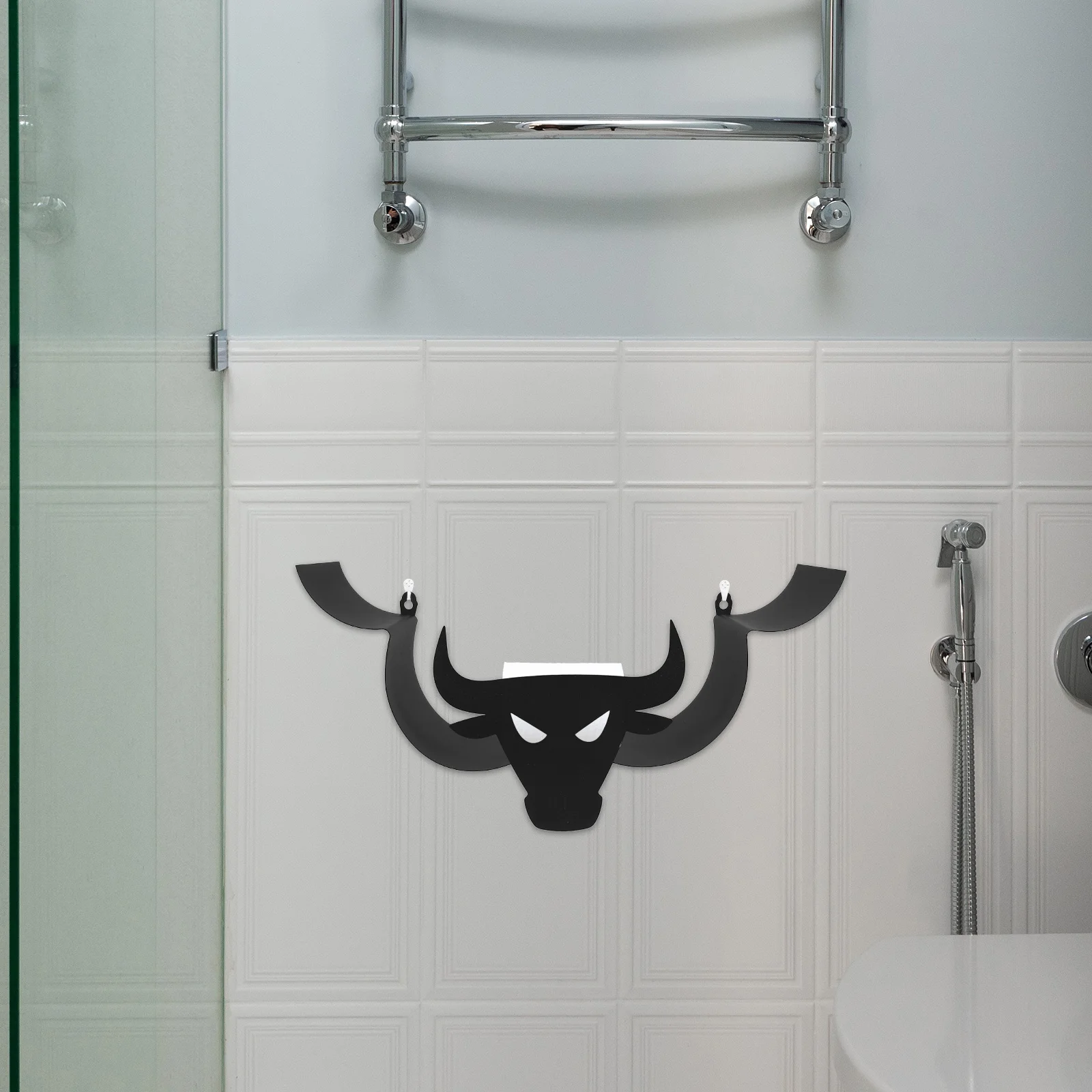 

1pc Tissue Holder Towel Wall Tissue Rack Rack Iron Unicorn Design Wall Mounted Bathroom Kitchen Storage Eco Friendly