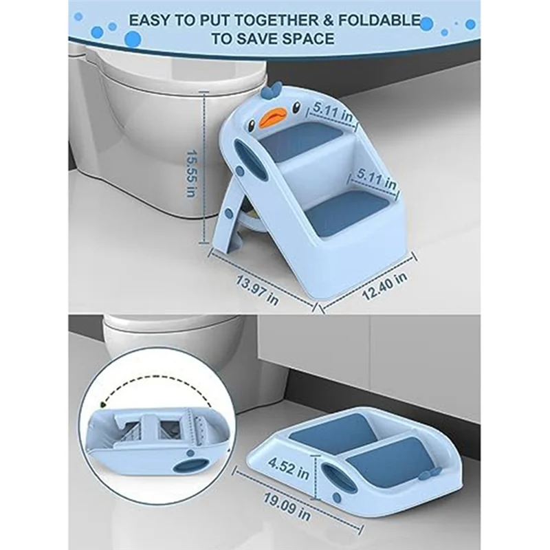 AY03-طفل خطوة البراز بالوعة الحمام خطوة البراز طفل بالوعة الحمام الأزرق قاعدة مرحاض للأطفال التدريب الطفل المطبخ مساعد البلاستيك L