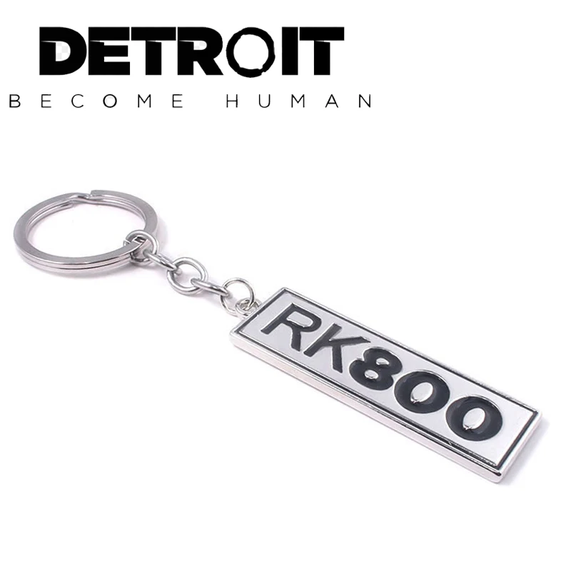 Game Detroit Become Human Keychain Connor RK800 Logo Metal Pendant Key Chain For Women Men Car Keyring Jewelry Accessories Gifts