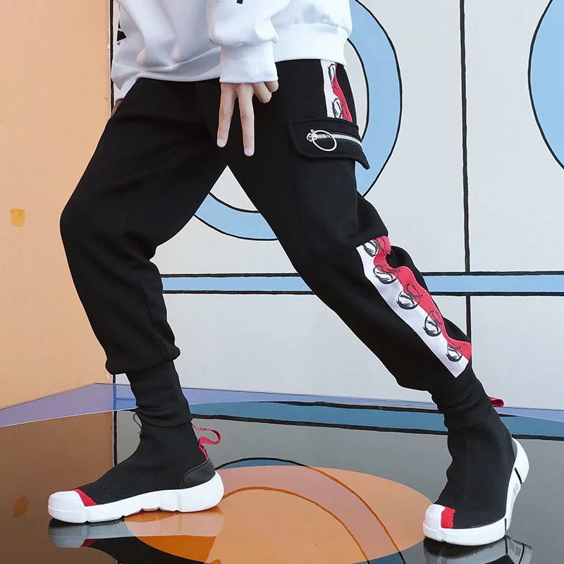 

Hop Printed Hip Trousers Fashion Sports Casual Jogging High Street Loose Cargo Pants Men