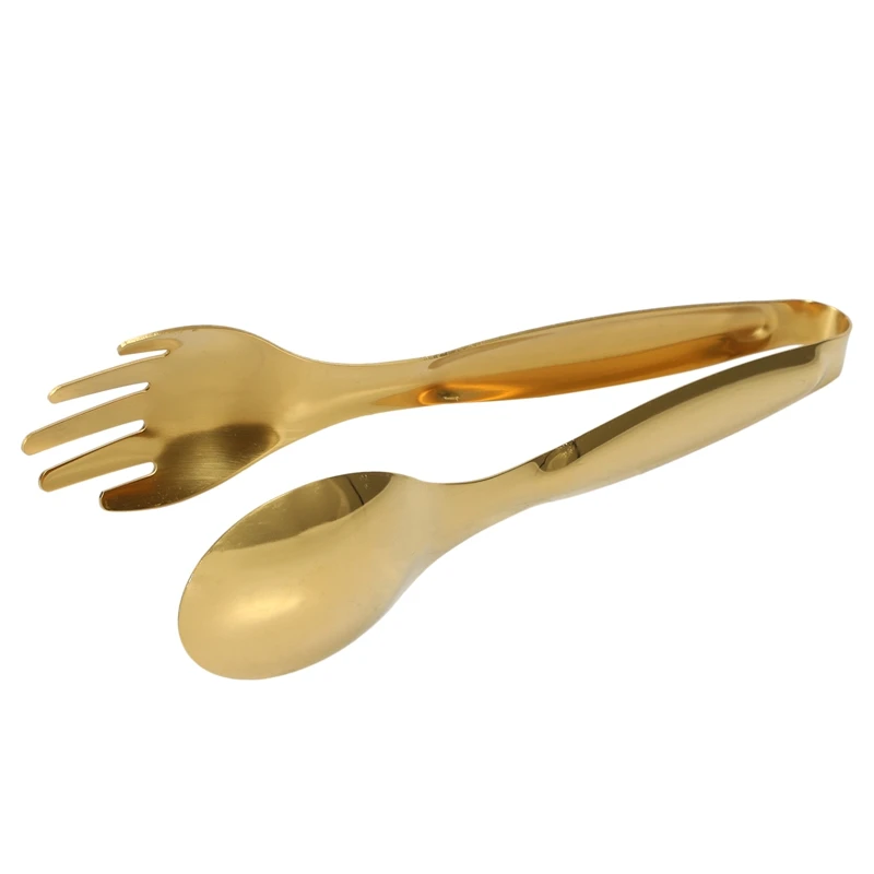 Stainless Steel Food Tongs Gold Kitchen Utensils Buffet Cooking Tools BBQ Clips Bread Steak Tong