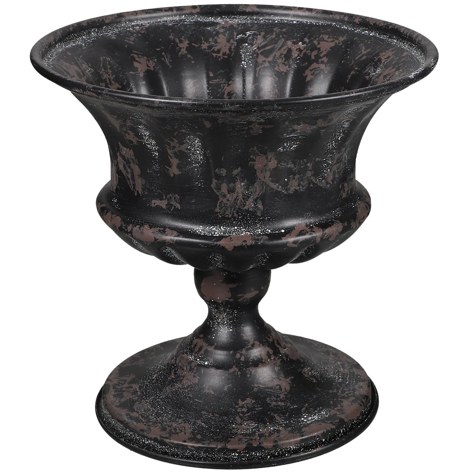 Vintage Iron Flower Vase Desktop Urn Planter for Fresh Dried Artificial Flowers Home Office Wedding Tabletop Decoration Retro