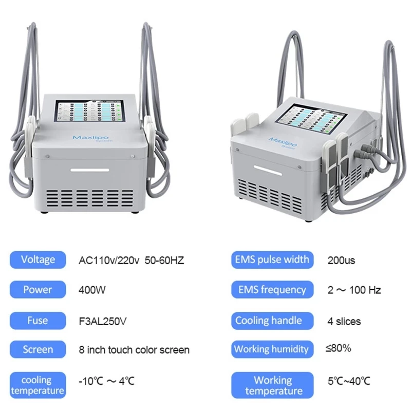 Portable Ems Body Slimming Cryolipolysis Machine Latest Cryo Plate Cool Body Sculpting Fat Freeze Salon Massager Device