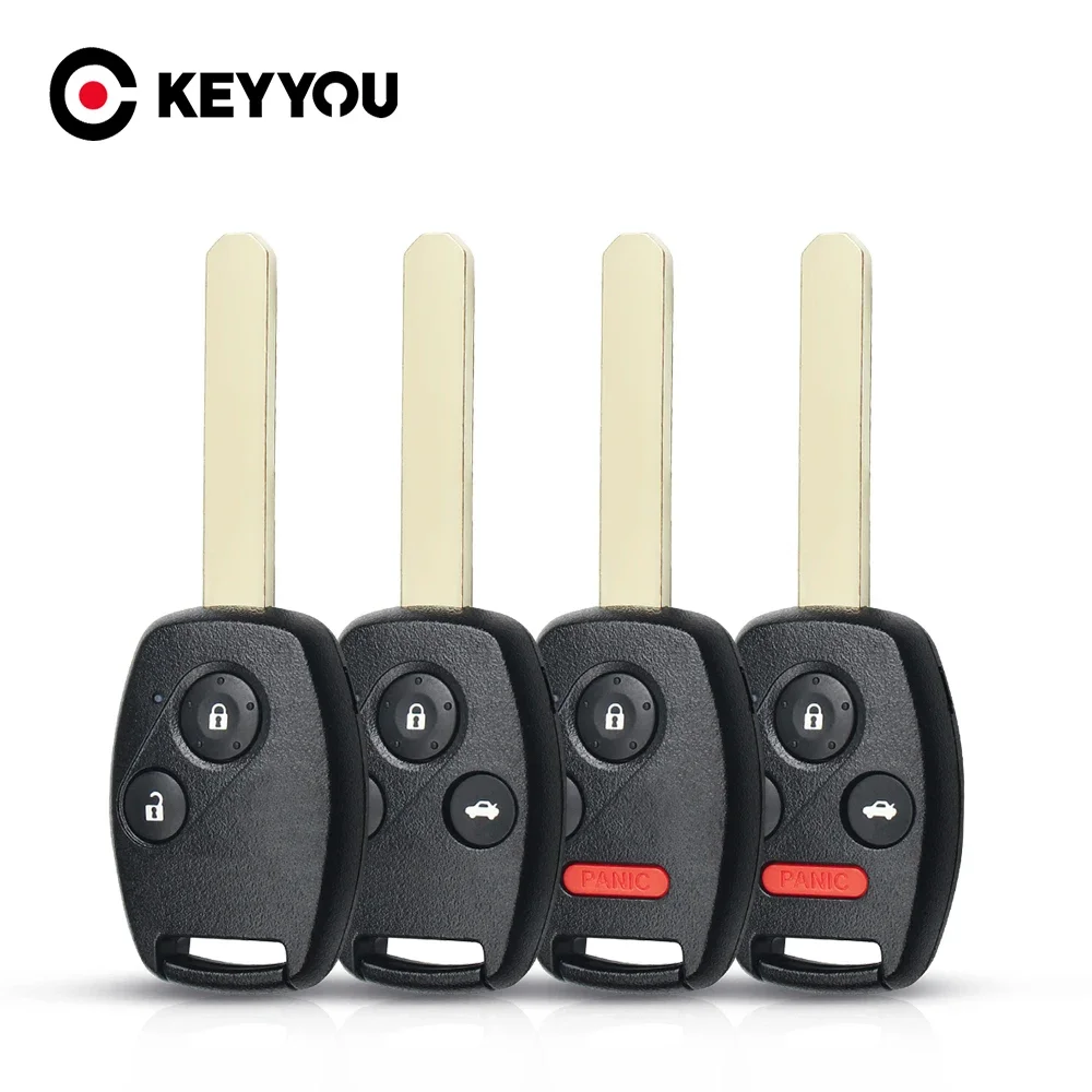 

KEYYOU 10pcs /3/4BTN Car Remote Key Shell Fob Case For Honda Fit CRV Civic Insight Ridgeline HRV Jazz ACCORD 2003-2013