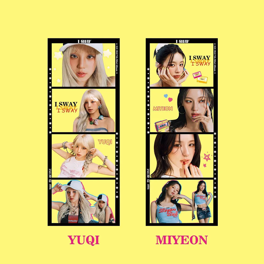 5 pz/set KPOP (G)I-DLE I SWAY 7th Mini Album PVC 4-tagli Selfie Photo segnalibro Soyeon Miyeon Shuhua YUQI MINNIE Fans collectips