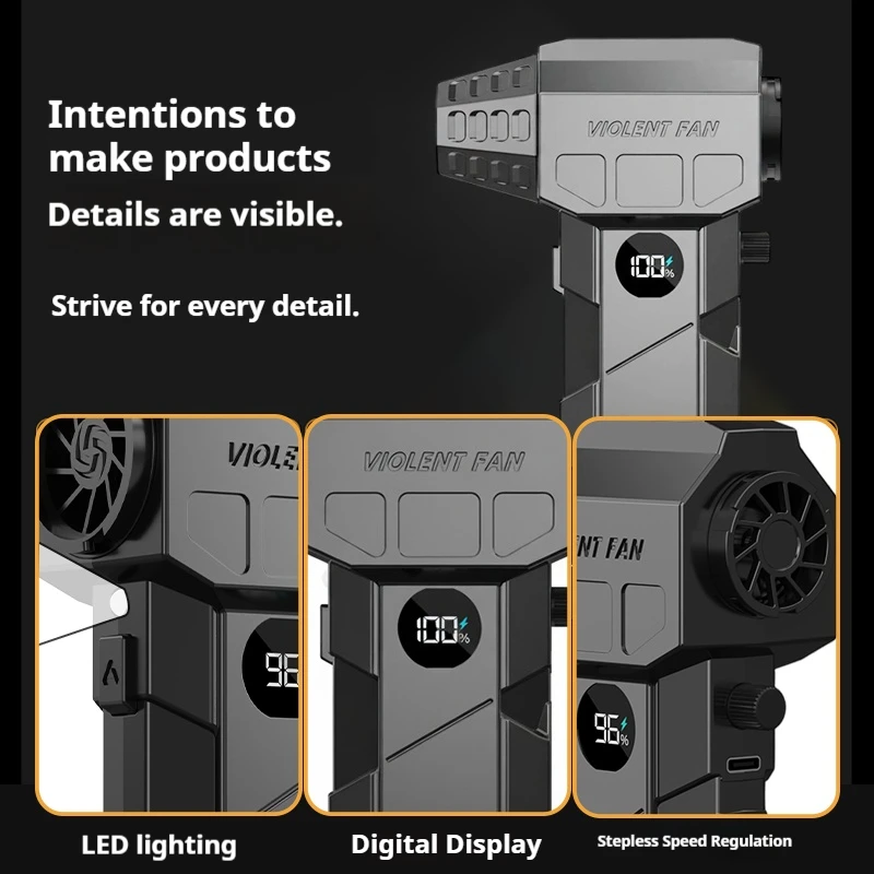 X5Pro Turbo Jet Blowe 990000 giri/min Potente ventilatore d'aria Motore brushless Turbo Fan Velocità del vento 75 m/s 10000 mAh brezza forte