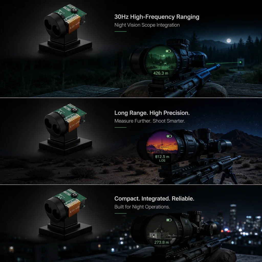PTGL2-12X-JM 30hz High Frequency 905nm Laser Distance Module 5V 1200m Rangefinder Sensor for Scope Sight