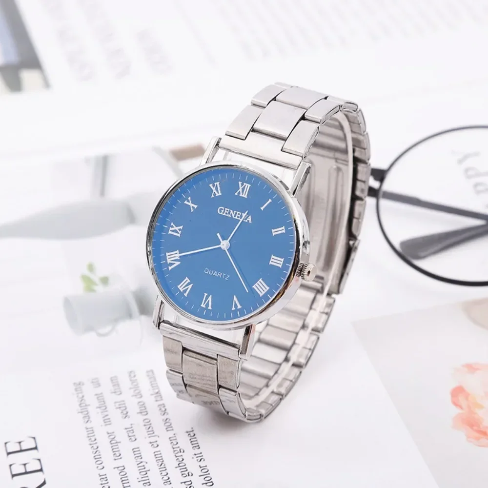 Vintage Casual Men's Watch Alloy Steel Strap Roman Numeral Design Quartz Watch Stainless Steel Watches Relogio Feminino Clock