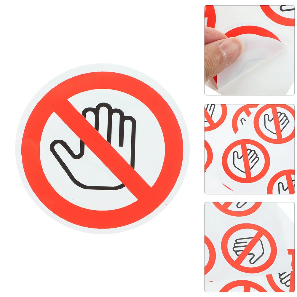 

5 Sheets Safety Sign Stickers Security Touch Do Not Use Hand Warning Label Self-adhesive Vinyl Caution Baby Car