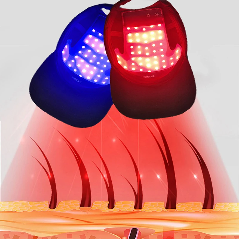 Hair Growth Cap 4 Gears 48 Led Beads Red Blue Light Therapy Hair Growth Products Hair Nourishing Care Instrument Improve Depress