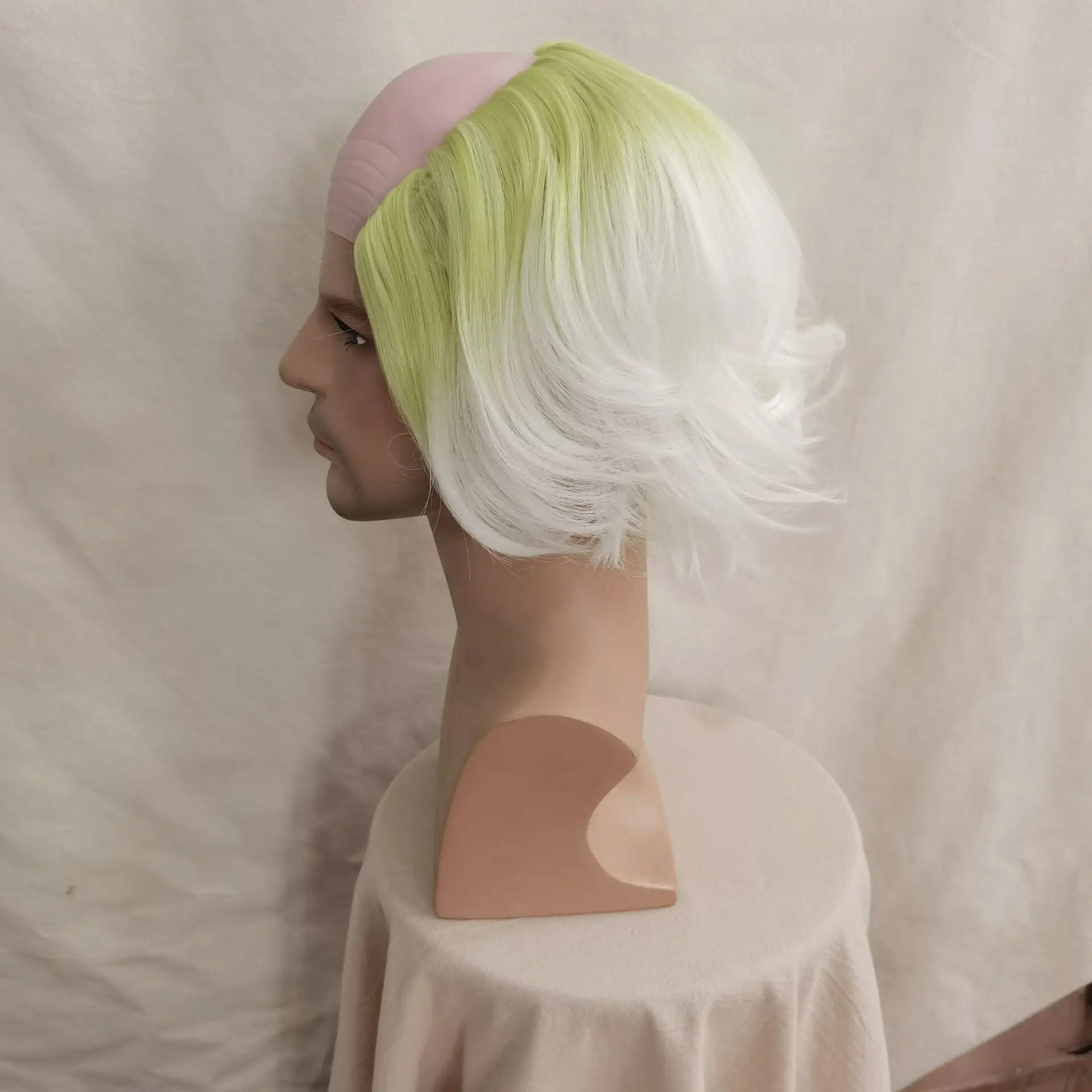 Anime homme Adam Cosplay perruque recul délié Clown haut en caoutchouc vert ondulé moitié chauve vieil homme Cosplay Costume pour Halloween