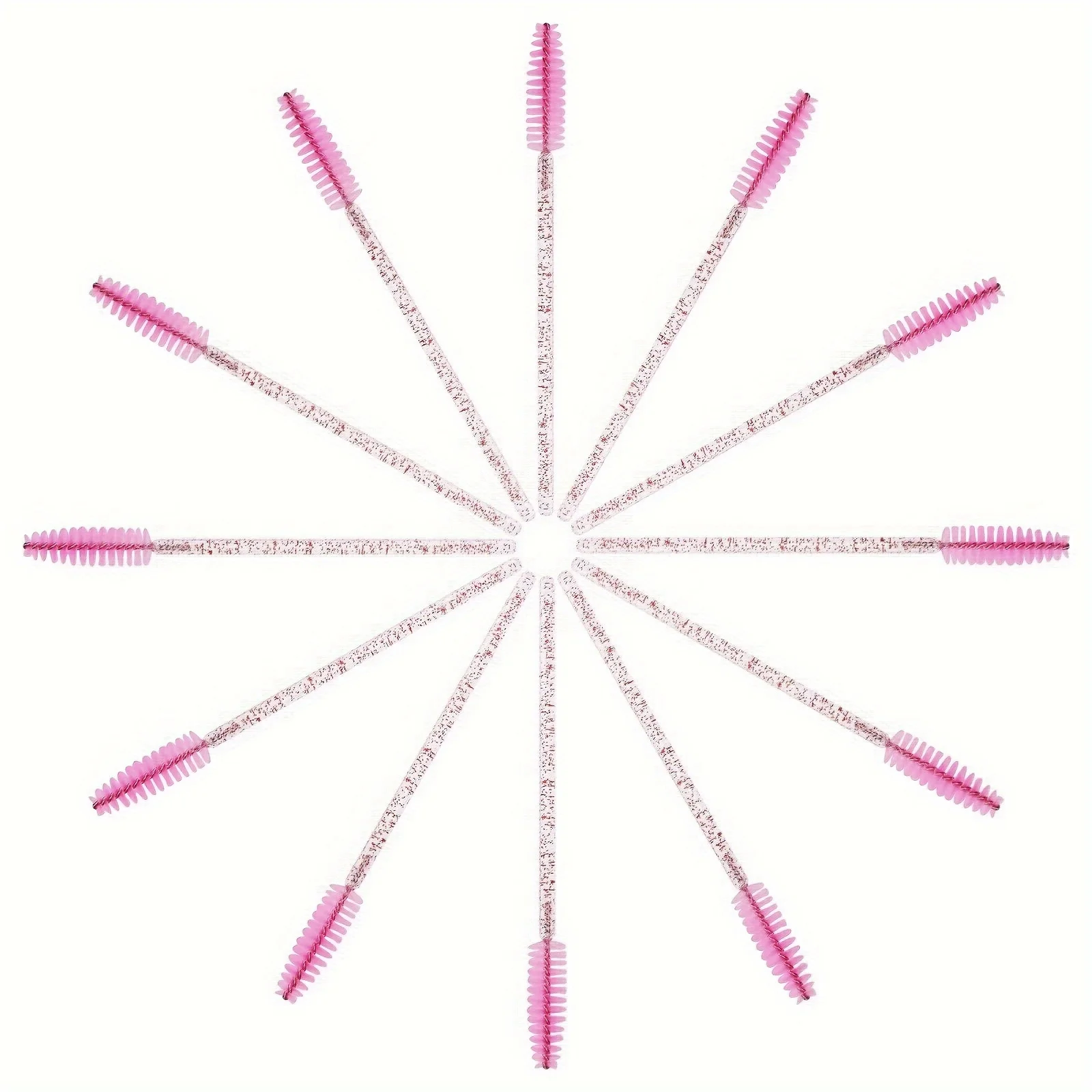 Disposable Eyelash Brushes Glitter Handle Mascara Wands Pink Lash Spoolies Makeup Cosmetic Tools