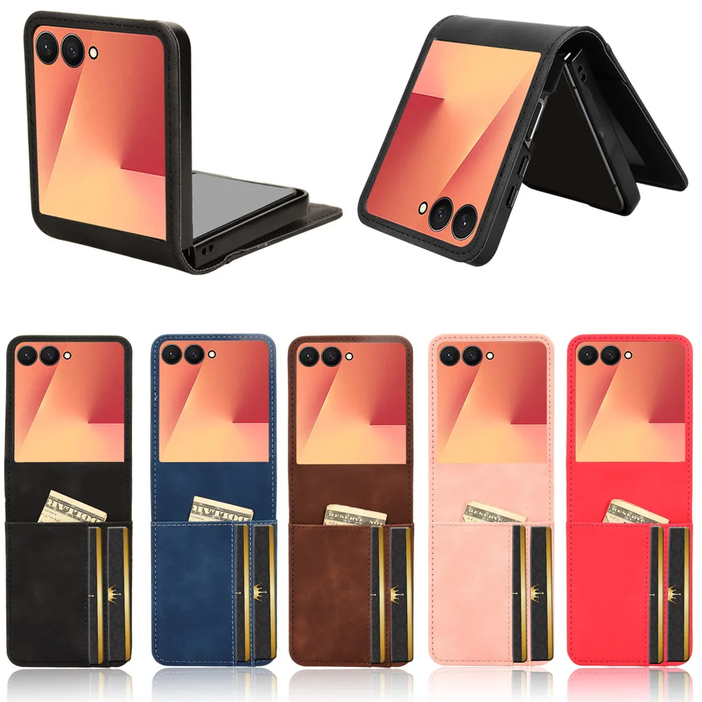 

Leather Flip Case For Samsung Galaxy Z Flip7 Shockproof Wallet Case