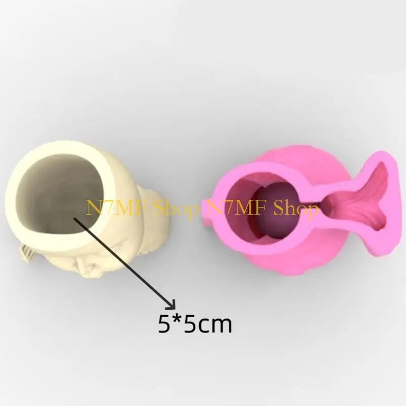 

N7MF Mermaids Epoxy Resin Mold Pen Holder Pot Silicone Mold DIY Decoration Tool