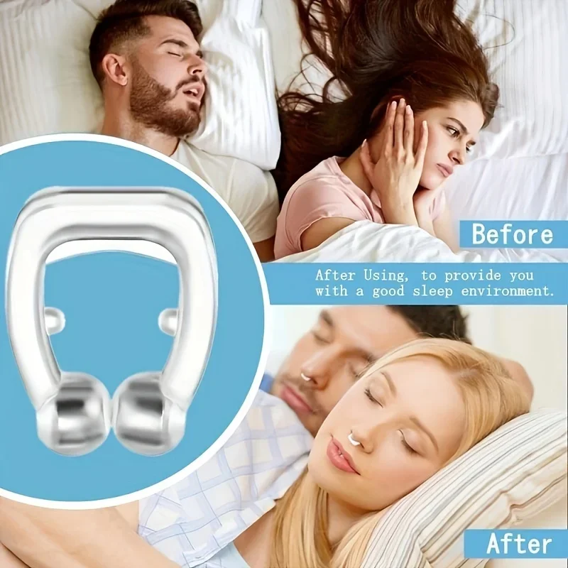 Anti Snoring Device Silicone Nose Clip Magnetic Sleep Tray Sleeping Aid Improve Sleeping Easy Breathe Apnea Guard Night Devices