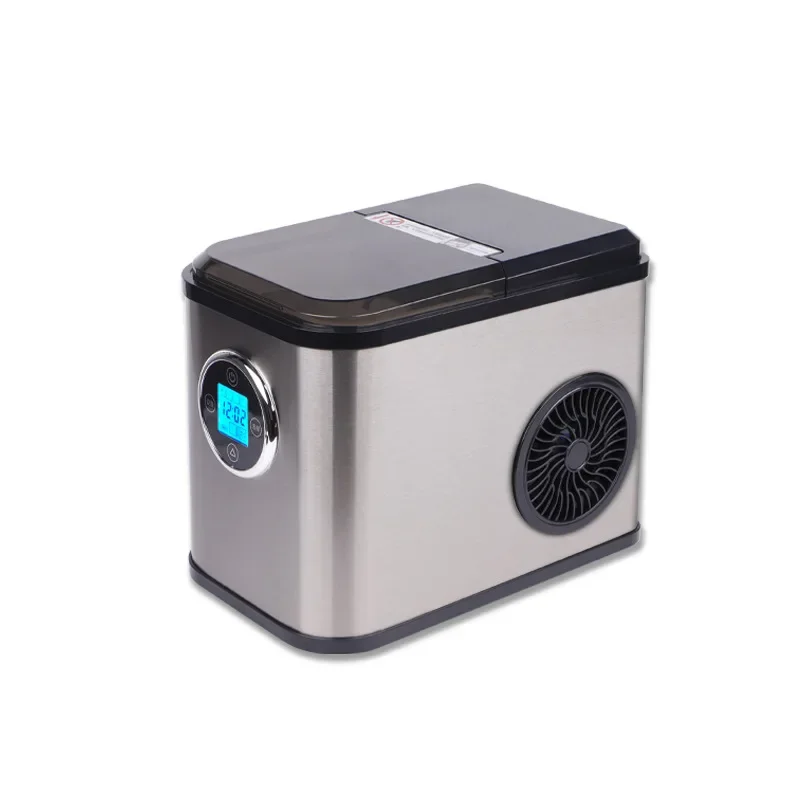 Household Small Automatic Fast Ice Maker Cube Machine 12kg Manual Water Round For Commercial Milk Tea Shop Bar