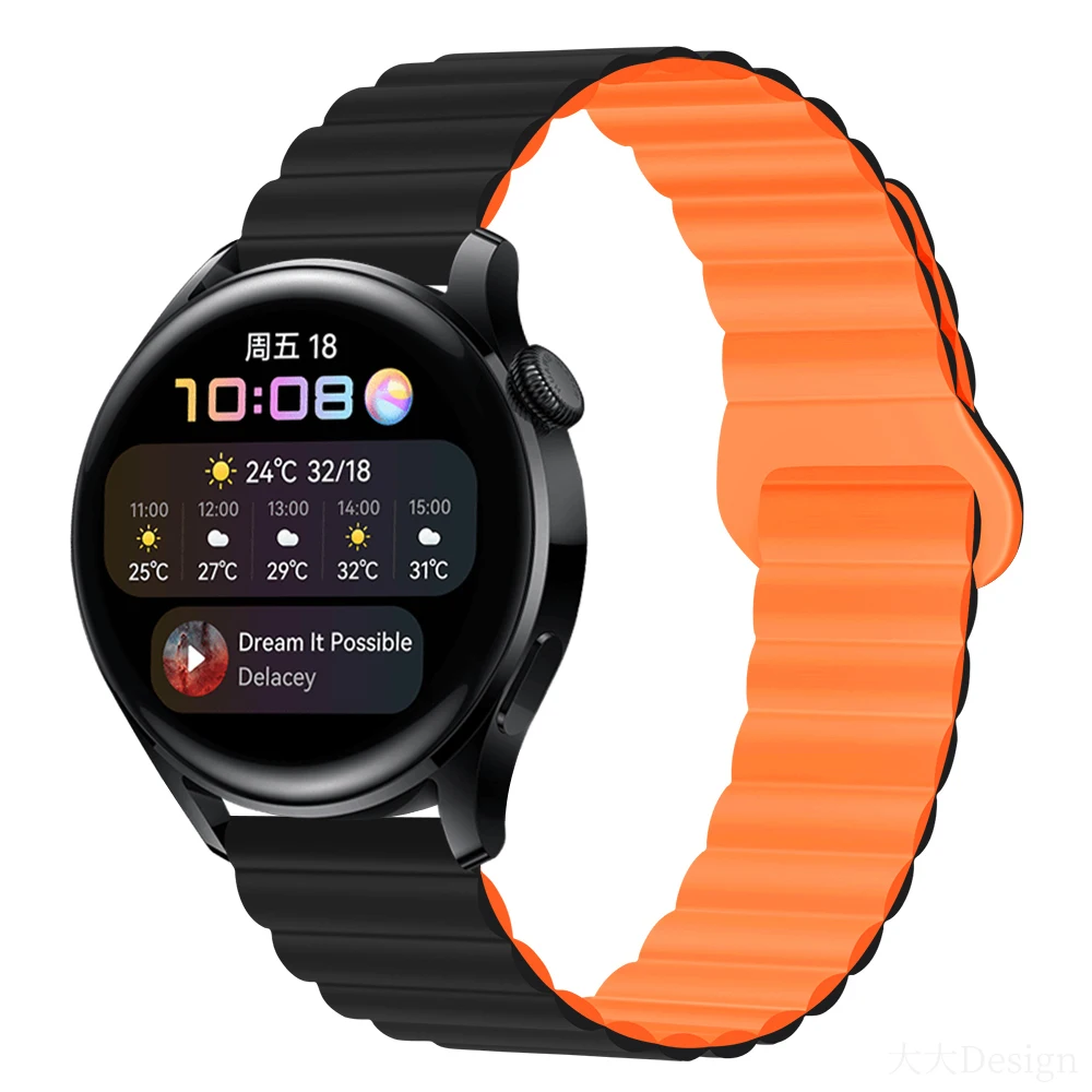 

Silicone strap For Samsung Galaxy watch 3/4/5 Gear S3 Huawei watch GT/2/3 Pro Magnetic buckle adjusting bracelet For Amazfit GTR