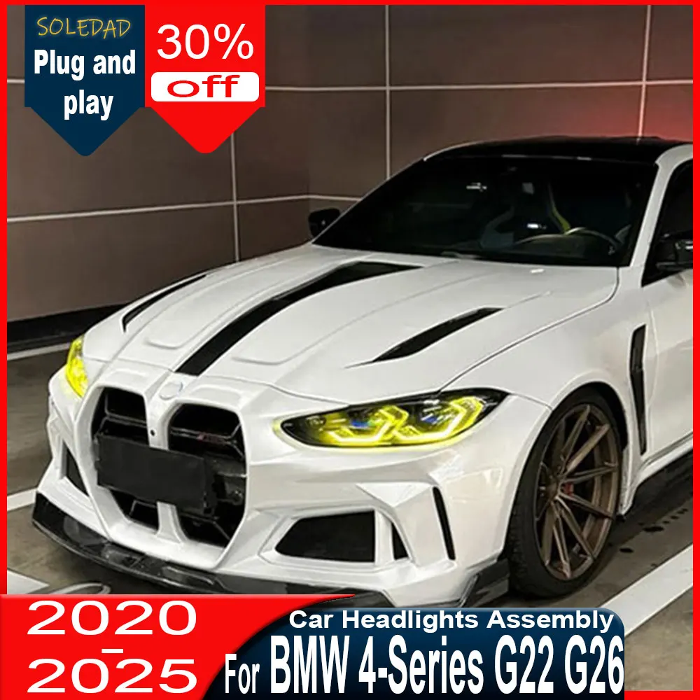 Car Headlights For BMW 4 Series G22 G23 G26 2020 2021 2022 2023 2024 BMW Dynamic Turn Signal Lamp HeadLamp Assembly Accessories
