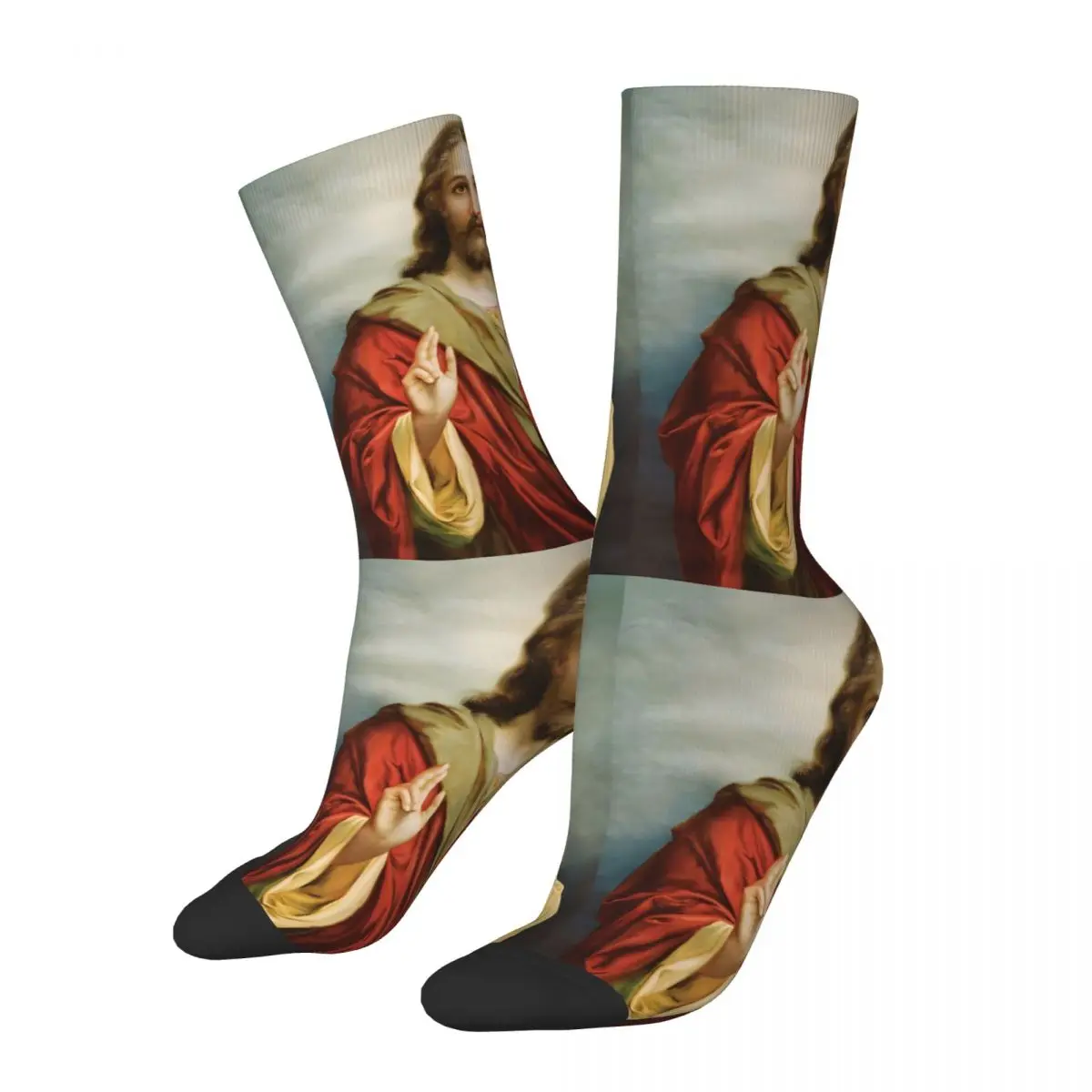 Painting Jesus Christ Kawaii Socks Gym Cartoon Pattern Socks