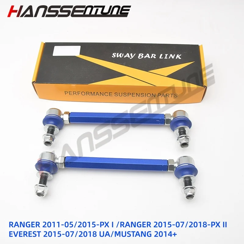 

HANSSENTUNE Front Right + Left Stronger Adjustable Blue Stabilizer End Link Kit Anti-roll-sway Bar For EVEREST / Ranger T6 T7