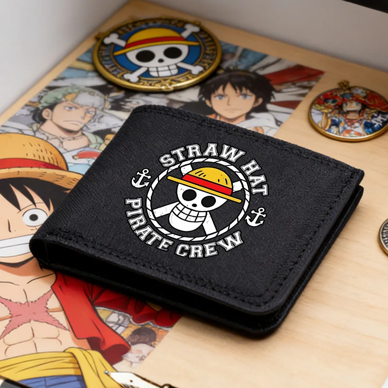 

One Pieces Series Canvas Wallet Short Anime Luffy Zoro Folding Purse Cartoon Card Holder Cute Coin Case youth Birthday Gifts