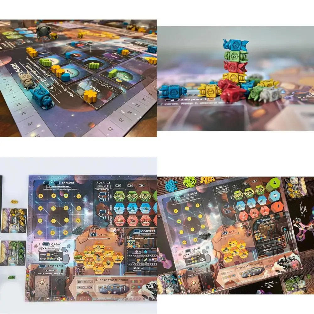 Connie Vogelmann's Apiary: لعبة استراتيجية فضائية مع النحل العبقري |   بناء خلية النحل، فينشر كوزموس، توسيع المستعمرة |   1-5 لاعبين،