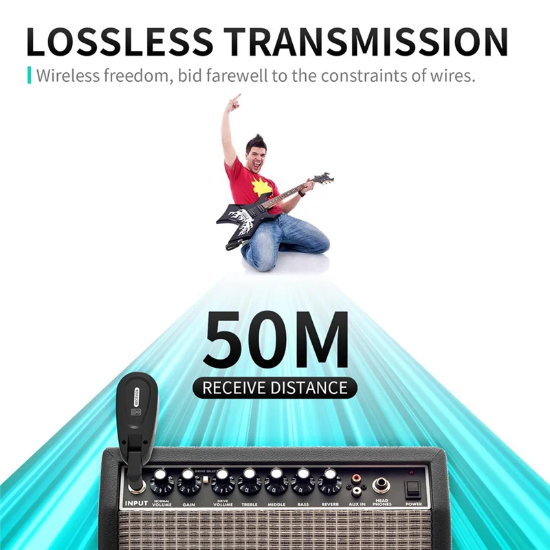 

Top-Wireless Guitar Receiver Transmitter UHF Guitar Pickup U Segment 30 Channels Musical Instrument Wireless Connection