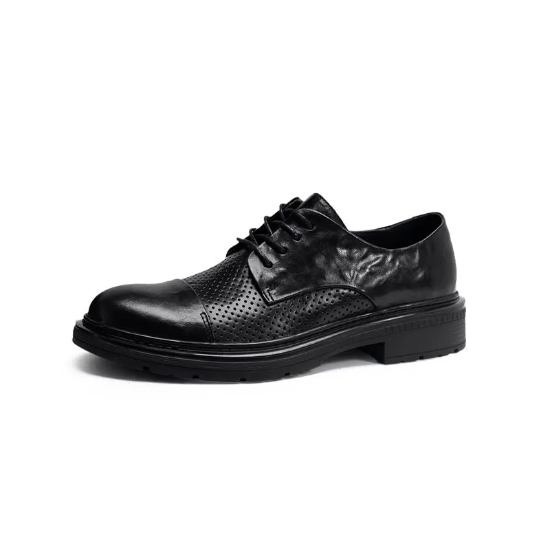 

British Business Male Flats Fashion Men Dress Shoes Mens High Quality Genuine Leather Shoes Summer Oxfords Spring Casual Shoes