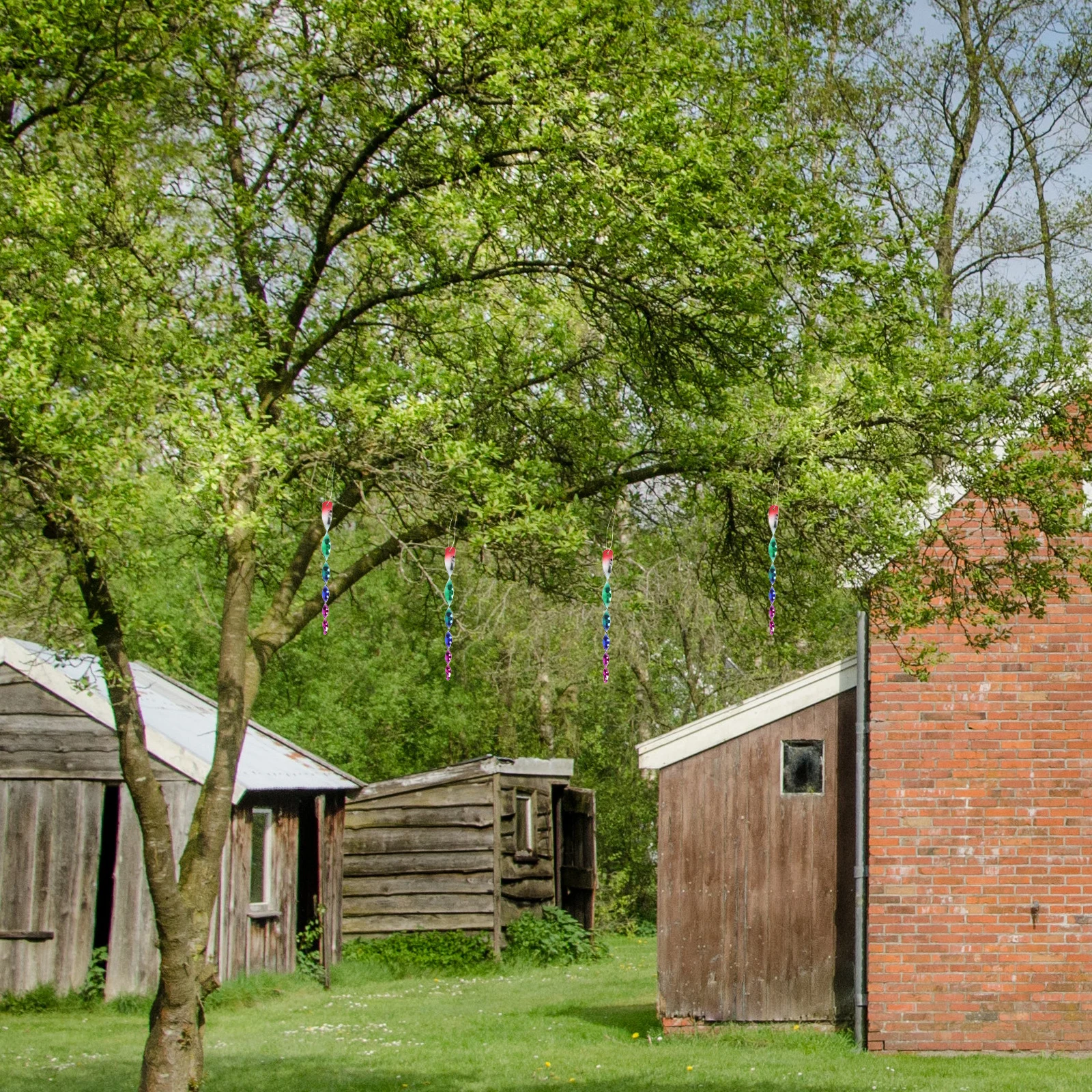 

4pcs Bird Repellent Sticks Premium Material Reflective Spiral Rods Garden Porch Scare Birds Tools Windproof Devices