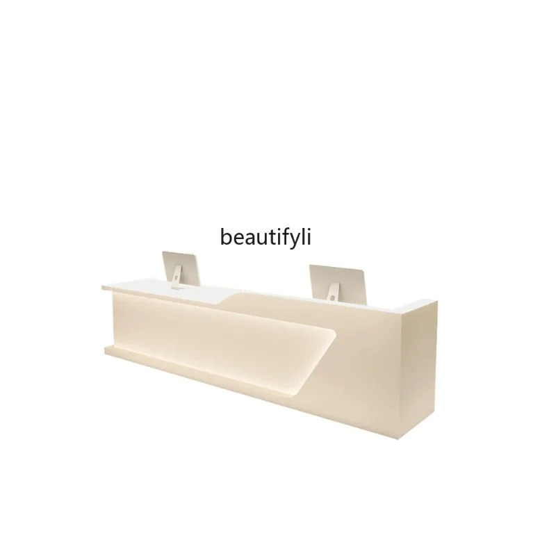 A076 Modern Light Luxury Senior Sense Beauty Salon Cashier Bar Counter Reception Cabinet Medical Beauty Company