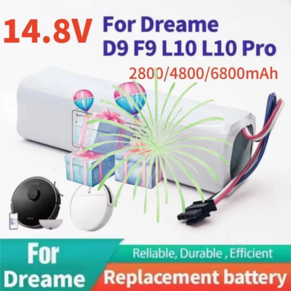 

14.8V 6800mAh High Capacity Battery for Xiaomi Mijia Dreame F9 D9 L10 pro plus X10 B101CN OMNI 1S S10 S20 X10 Robot Vacuum Clean